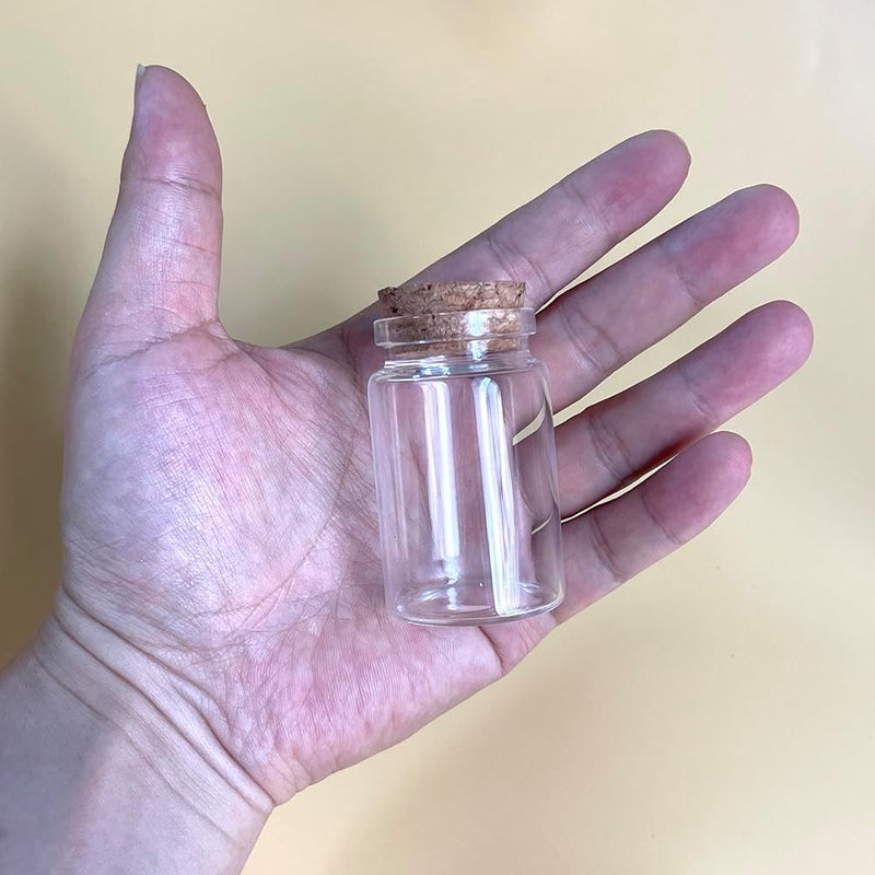 EWEIGEER 8 pcs 45ml Small Glass Bottles with Cork Stopper,Spice Vials Jars,Cute Storage Jar,Wishing Bottle 37x60mm(1.46x2.36inch) - Image 2